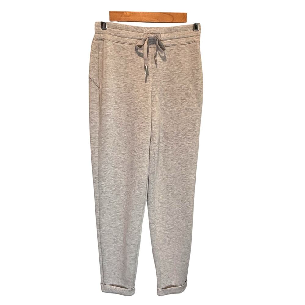 SPANX Heathered Light Gray Cropped Jogger Pants